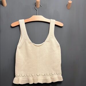 Cream Knit Tank Top